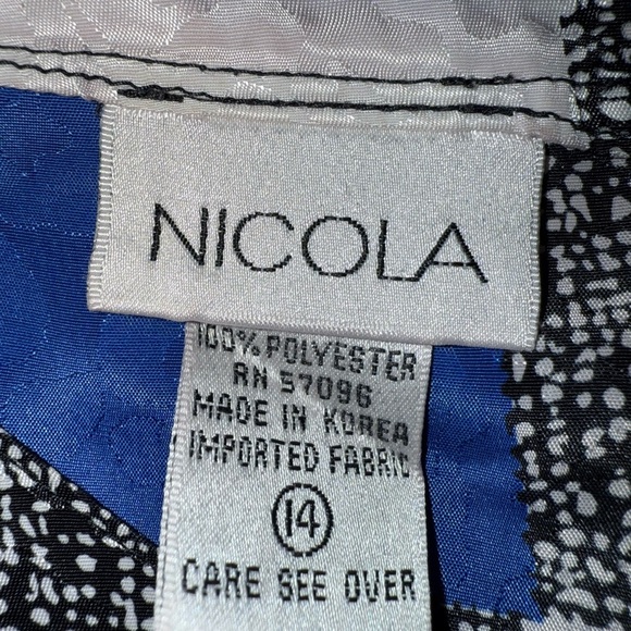 NICOLA Multicolor Checkered Short Sleeve Top size 14 - Picture 6 of 7